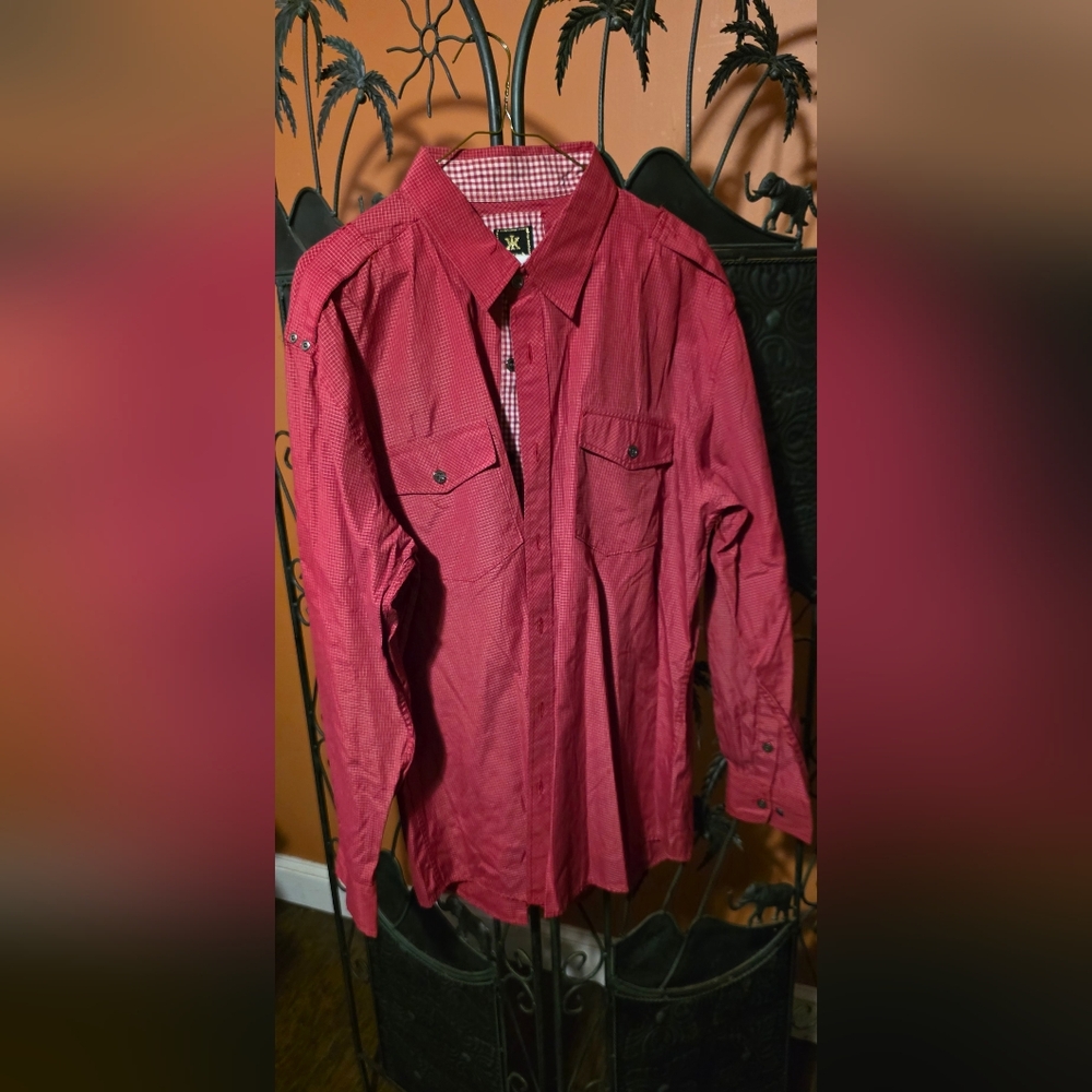 Konkreet Red Checkered Button-Up Shirt